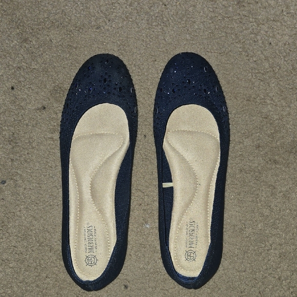 Shoes - Women's Navy Blue Cushioned Ballet Flats